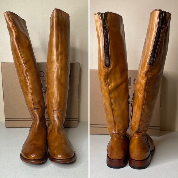 BED STU Tess Tan Distressed Leather Tall Riding Boots BEDSTU Size 8 - Picture 7 of 16